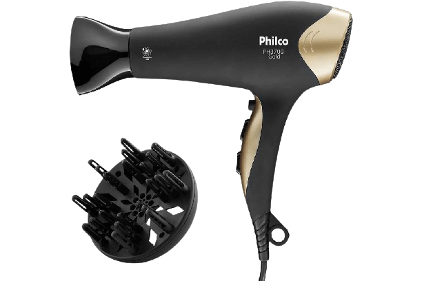 Secador de Cabelo Philco Golden Star Preto e Dourado
