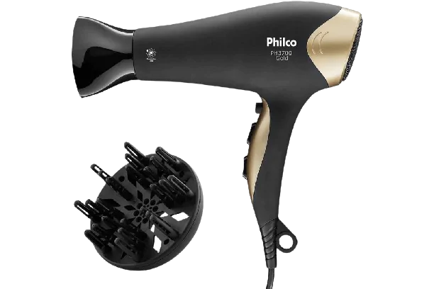 Secador de Cabelo Philco Golden Star Preto e Dourado
